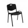 (PACK226PTNI840) PIQUERAS Y CRESPO PACK DE 2 SILLAS FIJAS APILABLES ISO ASIENTO Y RESPALDO PVC NEGRO