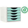 (4005 VE PS) ARCHIVO 2000 MÓDULO ORGANIZADOR ECOGREEN SOBREMESA 5 CAJONES 340X270X260 RECICLADO VERDE PASTEL