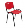 (PACK426IRJ) PIQUERAS Y CRESPO PACK DE 4 SILLAS FIJAS APILABLES ISO ASIENTO Y RESPALDO PVC ROJO