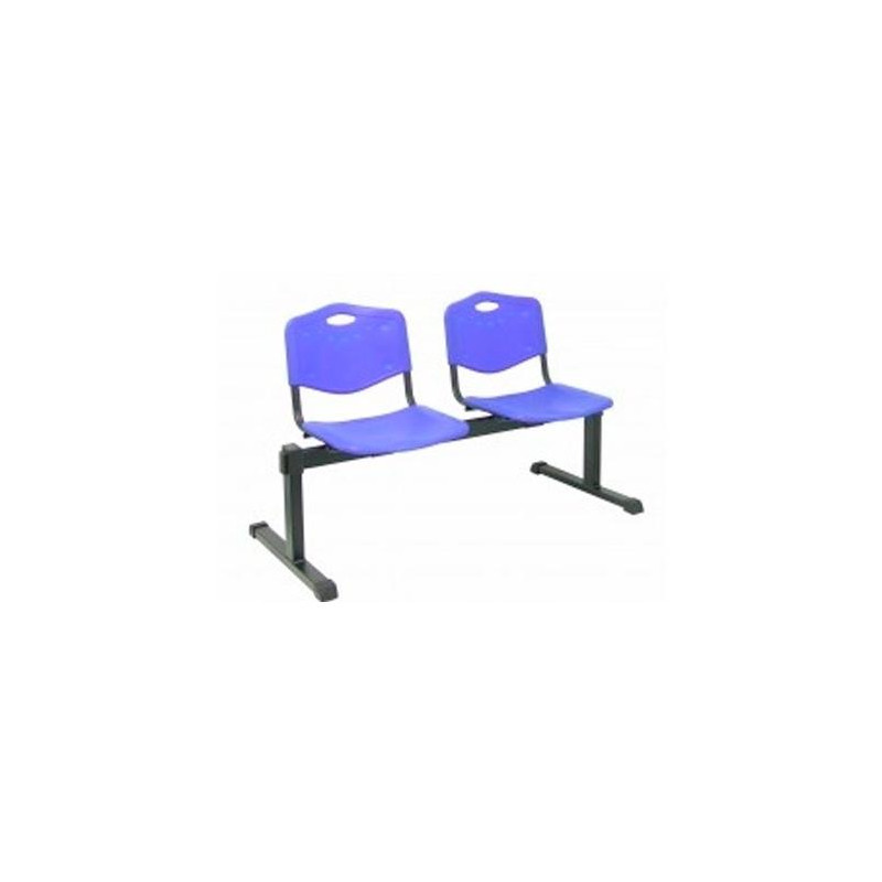 (B2PIAZ) PIQUERAS Y CRESPO BANCADA ISO 2 PLAZAS ASIENTO Y RESPALDO PVC AZUL