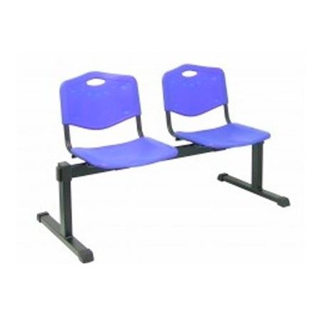 (B2PIAZ) PIQUERAS Y CRESPO BANCADA ISO 2 PLAZAS ASIENTO Y RESPALDO PVC AZUL