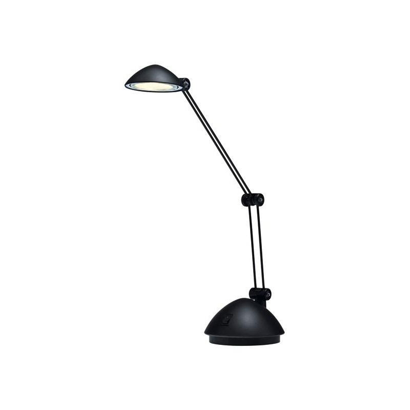 (5040 NE MT) ARCHIVO 2000 LÁMPARA LED SOBREMESA DOBLE BRAZO ARTICULADO LUZ BLANCA CÁLIDA 130X340X220MM NEGRA METALIZADA