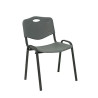 (PACK426PTNI600) PIQUERAS Y CRESPO PACK DE 4 SILLAS FIJAS APILABLES ISO ASIENTO Y RESPALDO PVC GRIS