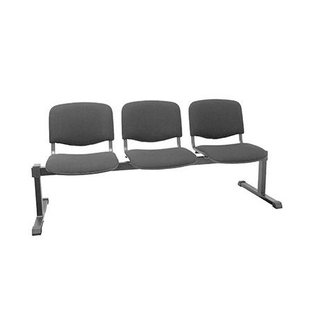 (B3ARAN840) PIQUERAS Y CRESPO BANCADA ISO 3 PLAZAS TAPIZADO ARAN NEGRO