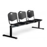 (B3PINE) PIQUERAS Y CRESPO BANCADA ISO 3 PLAZAS ASIENTO Y RESPALDO PVC NEGRO