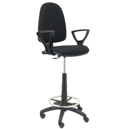 (T04CPBALI840BGOLF) PIQUERAS Y CRESPO TABURETE AYNA B/FIJOS REGULABLE EN ALTURA Y ARO REPOSAPIÉS TAPIZADO BALI NEGRO