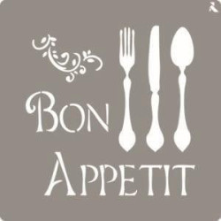 (090007) LA PAJARITA STENCIL ST-07 PLANTILLA DECORATIVA MODELO BON APPETIT