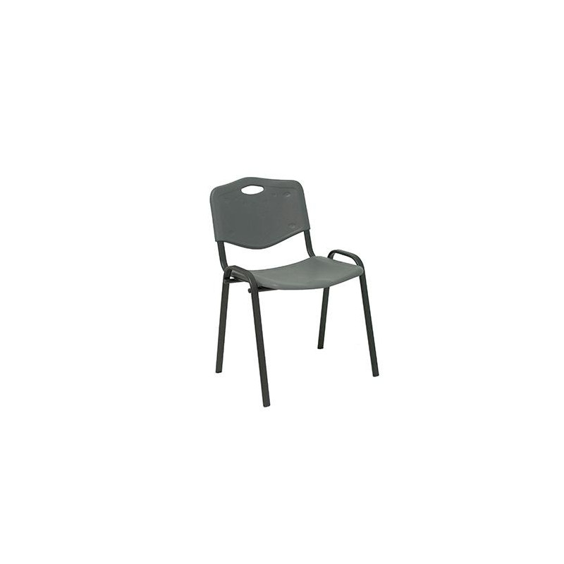 (PACK226PTNI600) PIQUERAS Y CRESPO PACK DE 2 SILLAS FIJAS APILABLES ISO ASIENTO Y RESPALDO PVC GRIS
