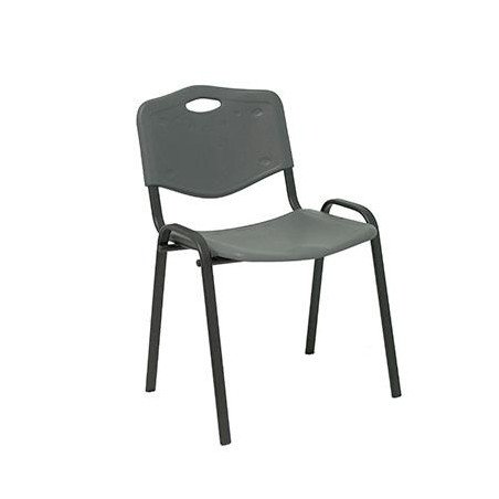 (PACK226PTNI600) PIQUERAS Y CRESPO PACK DE 2 SILLAS FIJAS APILABLES ISO ASIENTO Y RESPALDO PVC GRIS