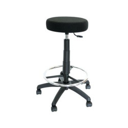 (T10ARAN840) PIQUERAS Y CRESPO TABURETE TOLOSA GIRATORIO REGULABLE CON ARO REPOSAPIÉS TAPIZADO ARAN NEGRO