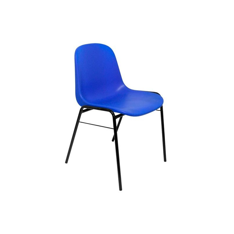(PACK423AZ) PIQUERAS Y CRESPO PACK DE 4 SILLAS FIJAS APILABLES BETA ASIENTO Y RESPALDO PVC AZUL