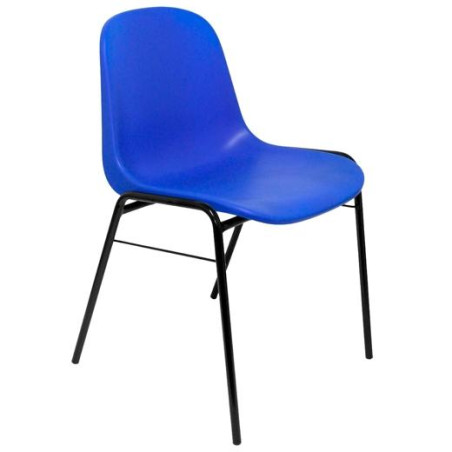 (PACK423AZ) PIQUERAS Y CRESPO PACK DE 4 SILLAS FIJAS APILABLES BETA ASIENTO Y RESPALDO PVC AZUL