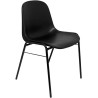 (PACK423NE) PIQUERAS Y CRESPO PACK DE 4 SILLAS FIJAS APILABLES BETA ASIENTO Y RESPALDO PVC NEGRO