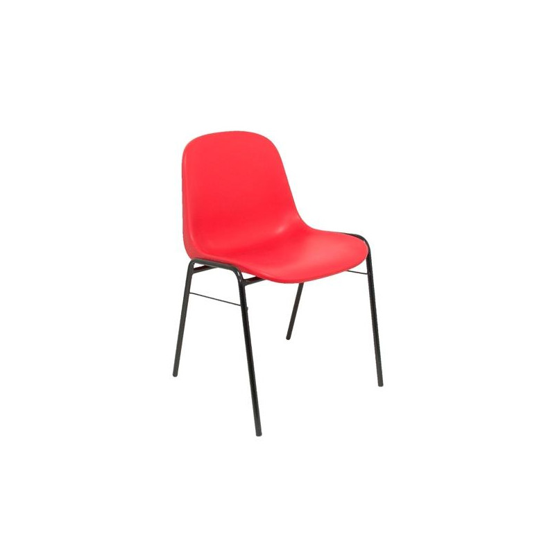 (PACK423RJ) PIQUERAS Y CRESPO PACK DE 4 SILLAS FIJAS APILABLES BETA ASIENTO Y RESPALDO PVC ROJO