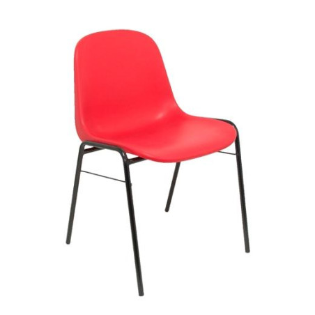 (PACK423RJ) PIQUERAS Y CRESPO PACK DE 4 SILLAS FIJAS APILABLES BETA ASIENTO Y RESPALDO PVC ROJO