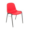 (PACK423RJ) PIQUERAS Y CRESPO PACK DE 4 SILLAS FIJAS APILABLES BETA ASIENTO Y RESPALDO PVC ROJO