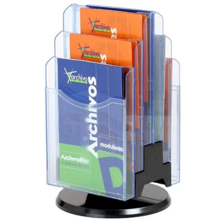 (6106 CS TP) ARCHIVO 2000 PORTAFOLLETOS SOBREMESA GIRATORIO ARCHIPLAY 6 COMPARTIMENTOS A4 VERTICAL POLIESTIRENO TRANSPARENTE