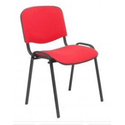 (PACK426ARAN350) PIQUERAS Y CRESPO PACK DE 4 SILLAS FIJAS APILABLES ISO TAPIZADA ARAN ROJO