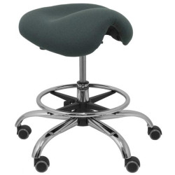 (T16BALI600) PIQUERAS Y CRESPO TABURETE ALATOZ GIRATORIO ANATÓMICO BASE CROMADA TEJIDO BALI GRIS OSCURO