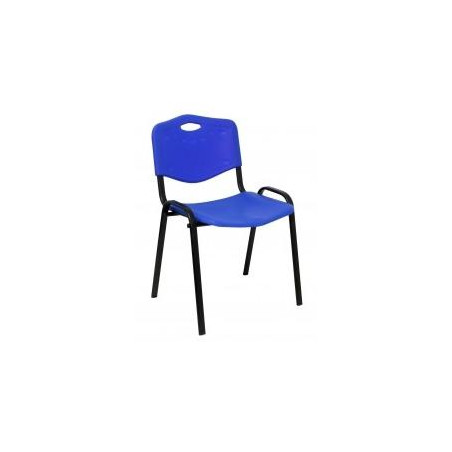 (PACK426IAZ) PIQUERAS Y CRESPO PACK DE 4 SILLAS FIJAS APILABLES ISO ASIENTO Y RESPALDO PVC AZUL