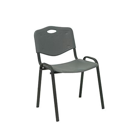 (PACK426PTNI600) PIQUERAS Y CRESPO PACK DE 4 SILLAS FIJAS APILABLES ISO ASIENTO Y RESPALDO PVC GRIS
