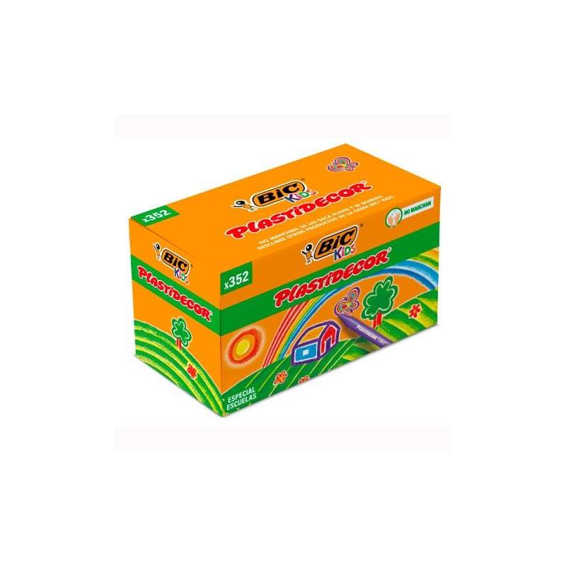 (841719) PLASTIDECOR CERAS KIDS ESPECIAL ESCUELAS 16 COLORES SURTIDOS CAJA 352 UD
