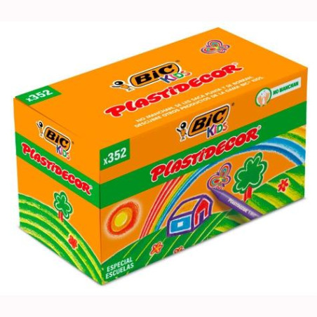 (841719) PLASTIDECOR CERAS KIDS ESPECIAL ESCUELAS 16 COLORES SURTIDOS CAJA 352 UD
