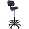 (T01CLSPNE) PIQUERAS Y CRESPO TABURETE LLANOS GIRATORIO REGULABLE CON ARO REPOSAPIÉS TAPIZADO SIMILPIEL NEGRO