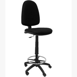 (T04CPBALI840) PIQUERAS Y CRESPO TABURETE AYNA S/BRAZOS REGULABLE EN ALTURA Y ARO REPOSAPIÉS TAPIZADO BALI NEGRO