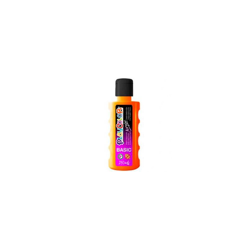 (18531) PLAYCOLOR PINTURA ACRYLIC BASIC BOTELLA 250ML NARANJA