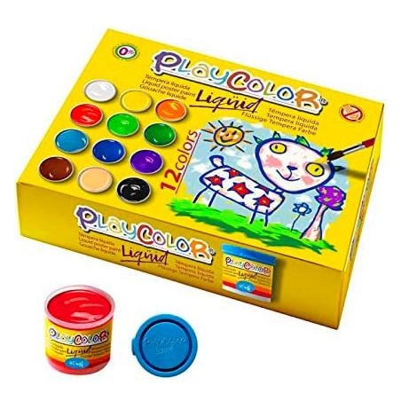 (19941) PLAYCOLOR SET 12 BOTES TÉMPERA LÍQUIDA BÁSIC 40ML C/SURTIDOS