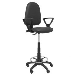 (T04CPSPNEBGOLF) PIQUERAS Y CRESPO TABURETE AYNA B/FIJOS REGULABLE EN ALTURA Y ARO REPOSAPIÉS TAPIZADO SIMÍLPIEL NEGRO