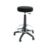 (T10ARAN840) PIQUERAS Y CRESPO TABURETE TOLOSA GIRATORIO REGULABLE CON ARO REPOSAPIÉS TAPIZADO ARAN NEGRO