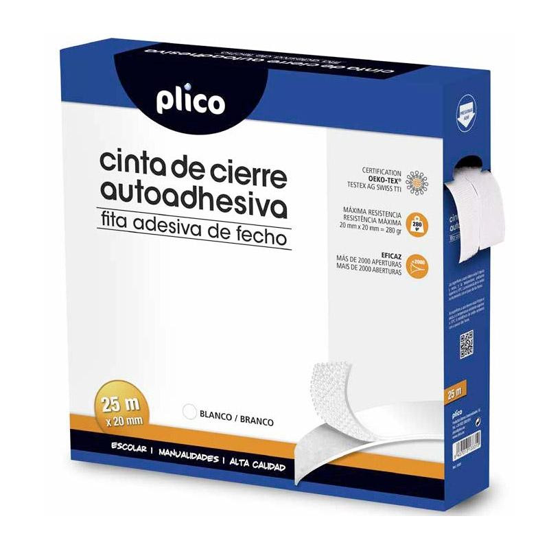 (13318) PLICO CINTA DE CIERRE AUTOADHESIVA 20MM X 25M BLANCO