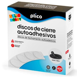 (13335) PLICO DISCOS DE CIERRE TEXTIL AUTOADHESIVO Ø20MM -CAJA 400- NEGRO