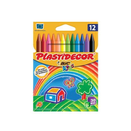 (8757702) PLASTIDECOR CERAS KIDS COLORES SURTIDOS ESTUCHE 12 UD