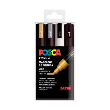 (182634683) POSCA MARCADOR  PC-5M/4C NO PERMANENTE 1.8MM-2.5MM COLORES SURTIDOS GSWB -ESTUCHE 4U-