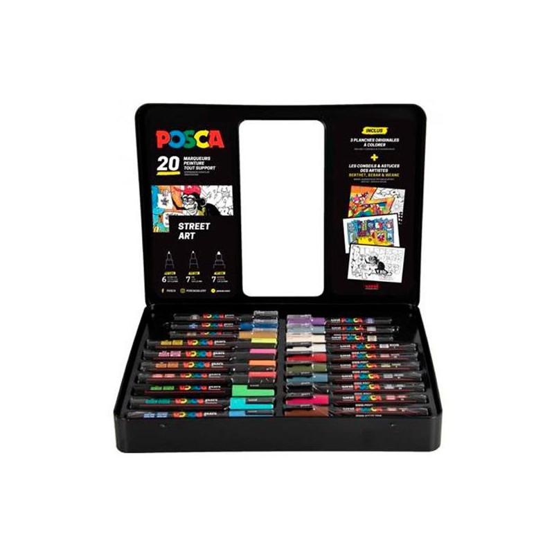 (182634820) POSCA MALETÍN METÁLICO MARCADOR  SURTIDO 20P