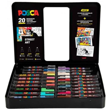 (182634820) POSCA MALETÍN METÁLICO MARCADOR  SURTIDO 20P