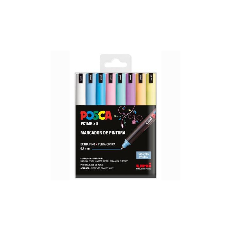 (182634847) POSCA ESTUCHE BASIC MARCADOR  PC-1MR/8C COLORES SURTIDO PASTEL -8U-