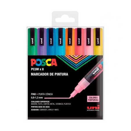 (182634671) POSCA MARCADOR  PC-3M/8C PINTURA NO PERMANENTE PUNTA CÓNICA 0