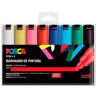 (182634675) POSCA MARCADOR  PC-8K/8C NO PERMANENTE PUNTA BISELADA 8.0MM COLORES SURTIDOS BASIC -ESTUCHE 8U-