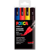 (182634681) POSCA MARCADOR PC-5M/4C NO PERMANENTE 1.8MM-2.5MM COLORES SURTIDOS BASIC -ESTUCHE 4U-