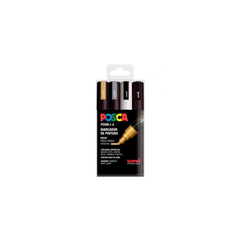 (182634683) POSCA MARCADOR  PC-5M/4C NO PERMANENTE 1.8MM-2.5MM COLORES SURTIDOS GSWB -ESTUCHE 4U-