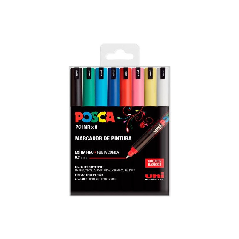 (182634684) POSCA ESTUCHE BASIC MARCADOR  PC-1MR/8C -8U-