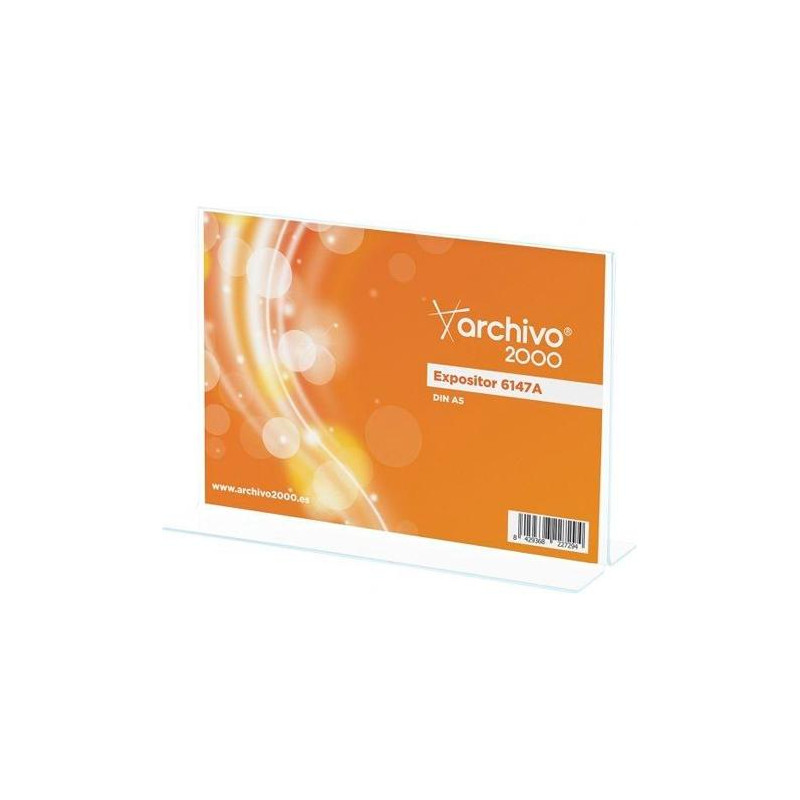 (6147A CS TP) ARCHIVO 2000 EXPOSITOR SOBREMESA ARCHIVO 2000 "PREMIUM" EN FORMA DE T DIN A5 HORIZONTAL ESPESOR 3 MM 75X210X155 MM