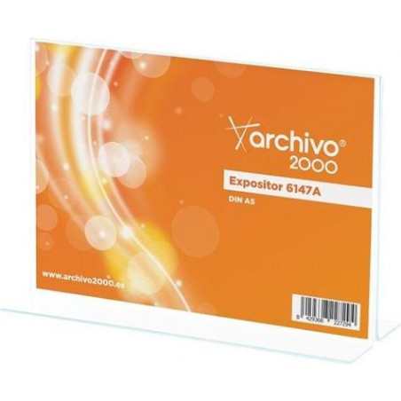 (6147A CS TP) ARCHIVO 2000 EXPOSITOR SOBREMESA ARCHIVO 2000 "PREMIUM" EN FORMA DE T DIN A5 HORIZONTAL ESPESOR 3 MM 75X210X155 MM