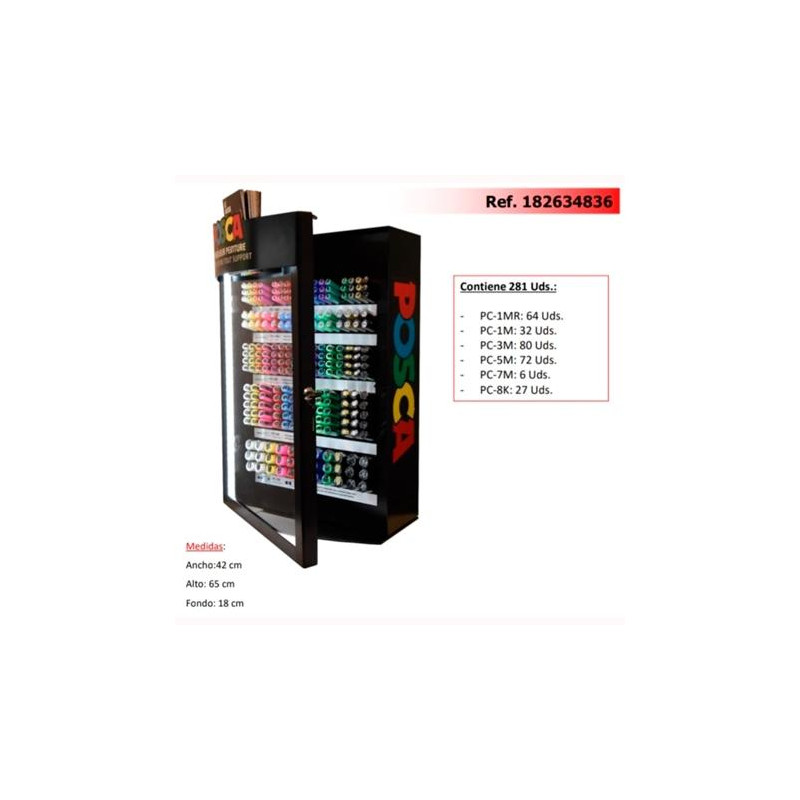 (182634836) POSCA EXPOSITOR MARCADOR  PC-1MR/1M/3M/5M/7M/8K -281 PIEZAS-