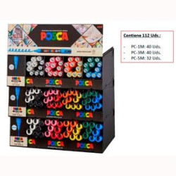 (182634845) POSCA EXPOSITOR MARCADOR  PC-1M/3M/5M -112 PIEZAS-