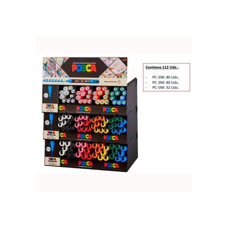 (182634845) POSCA EXPOSITOR MARCADOR  PC-1M/3M/5M -112 PIEZAS-